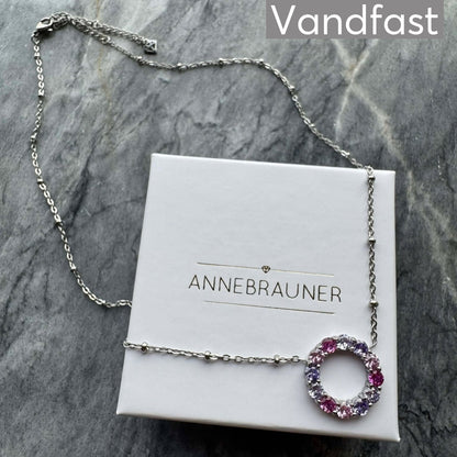 Annebrauner Big Rose/Violet Mix Circle Necklace