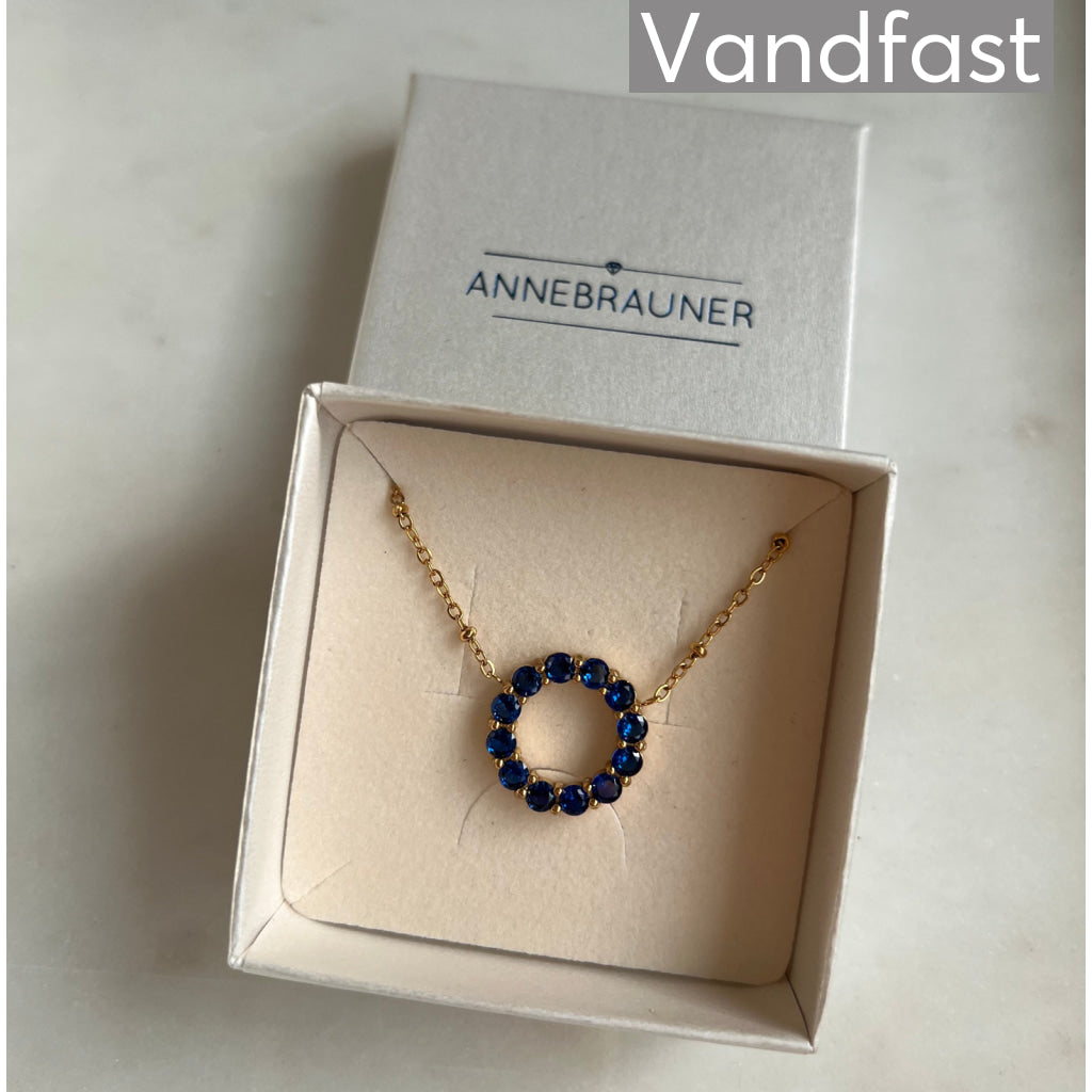 ANNEBRAUNER Big Sapphire Circle Halskæde 18K Guldbelagt - Halskæde