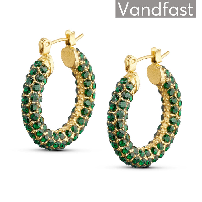 ANNEBRAUNER Big Sparkling Party Green Earrings