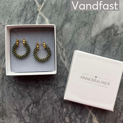 Annebrauner Big Sparkling Party Green Earrings