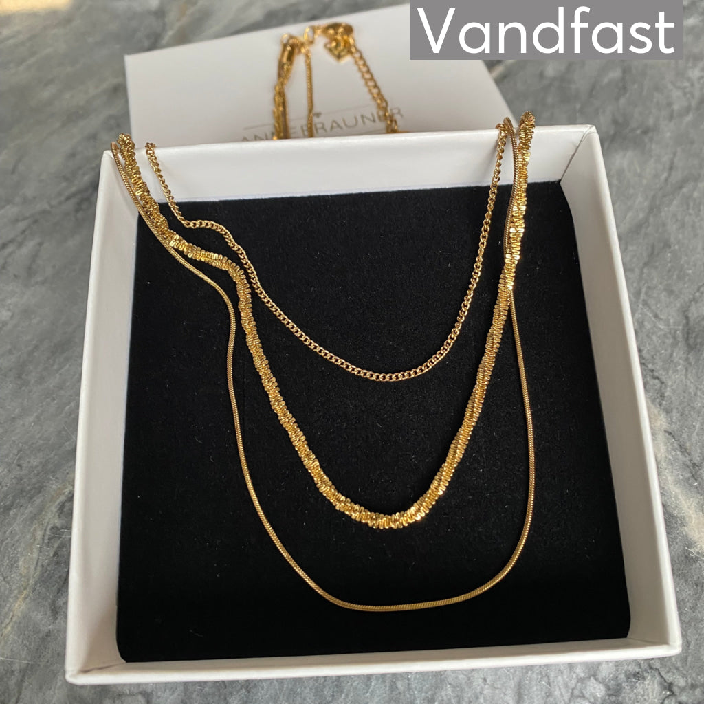 ANNEBRAUNER Bologna Mix Halskæde 18K Guldbelagt