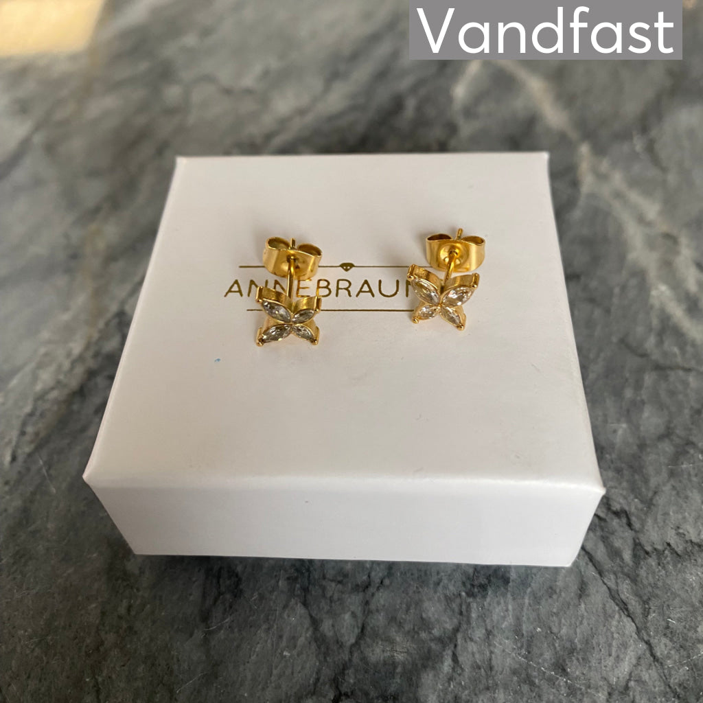 ANNEBRAUNER Butterfly Zirconia Ørestikker 18K Guldbelagt