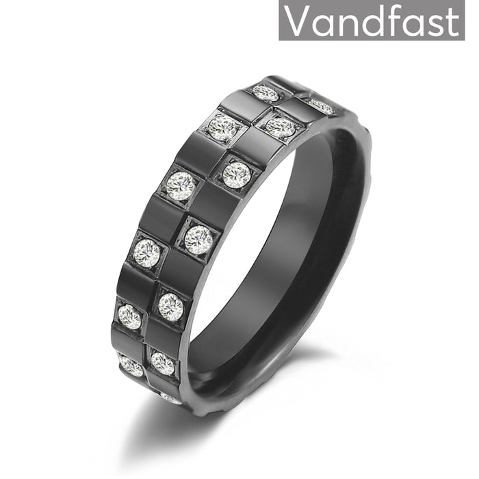 Annebrauner Chess Black/White Ring