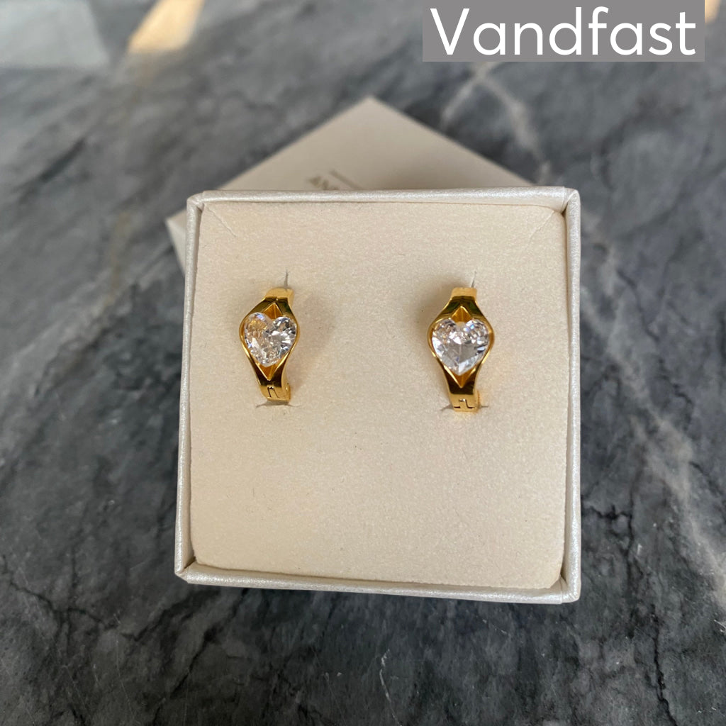 ANNEBRAUNER Chunky Heart Creole Øreringe 18K Guldbelagt
