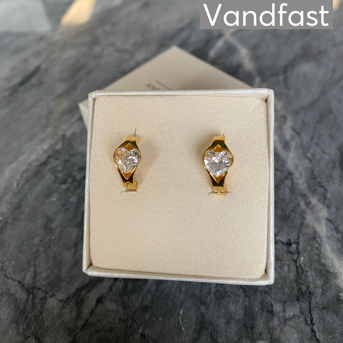 ANNEBRAUNER Chunky Heart Creole Øreringe 18K Guldbelagt