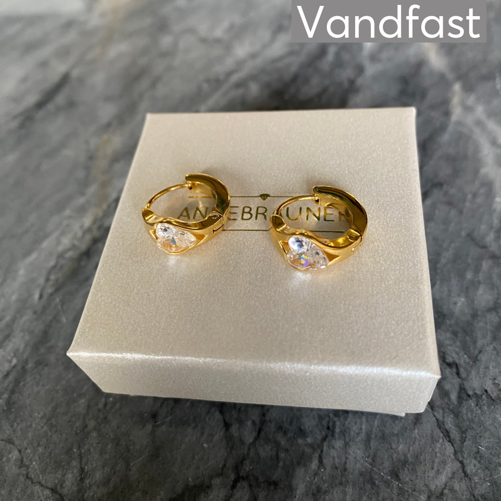 ANNEBRAUNER Chunky Heart Creole Øreringe 18K Guldbelagt