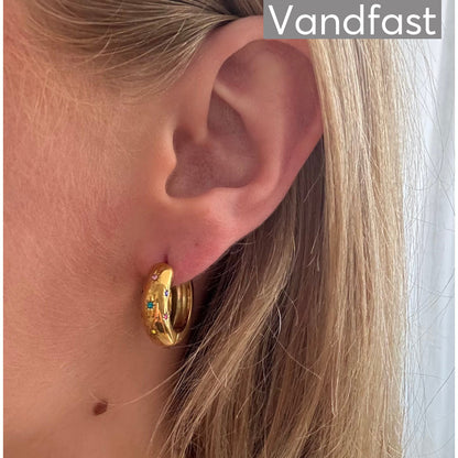 ANNEBRAUNER Chunky Multicolor Øreringe 18K Guldbelagt - Ørering