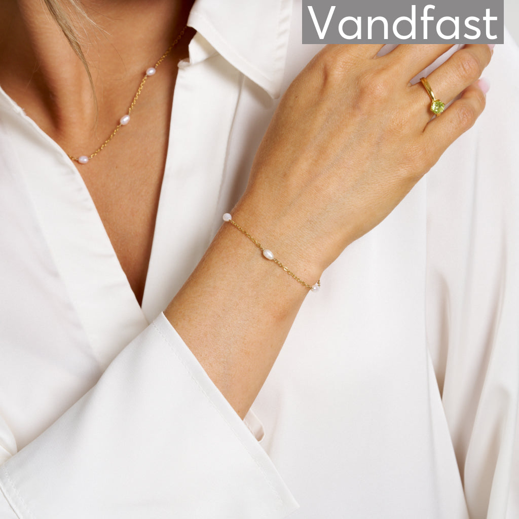 ANNEBRAUNER Classic Pearl Armbånd 18K Guldbelagt
