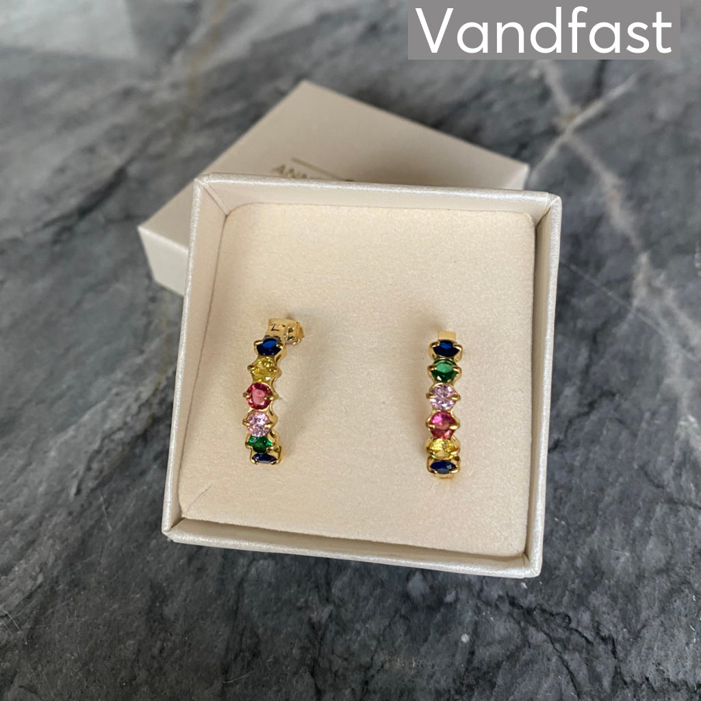 ANNEBRAUNER Colorful Estelle Creole Øreringe 18K Guldbelagt