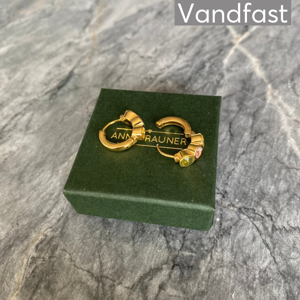 ANNEBRAUNER Colorful Hoop Øreringe 18K Guldbelagt - Ørering