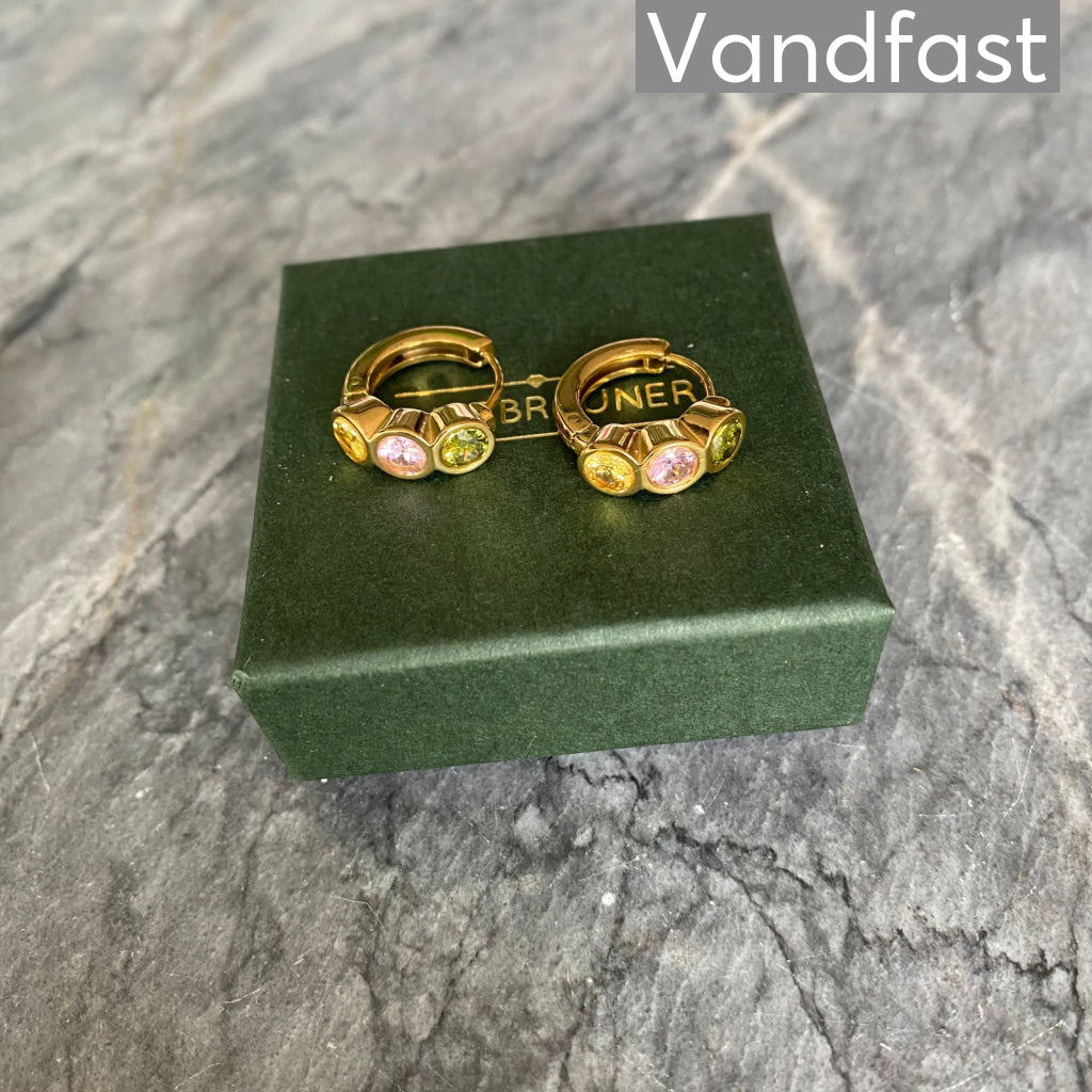 ANNEBRAUNER Colorful Hoop Øreringe 18K Guldbelagt - Ørering