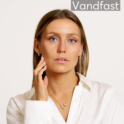 ANNEBRAUNER Creole Double Line Green/Pink Mix 18K Guldbelagt