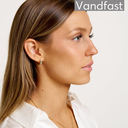 ANNEBRAUNER Creole Double Line Green/Pink Mix 18K Guldbelagt