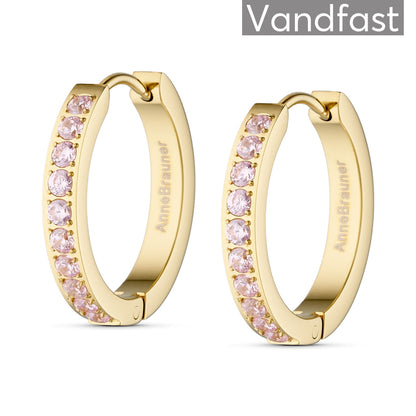 ANNEBRAUNER Creole Line Pink 20 mm 18K Guldbelagt - Ørering