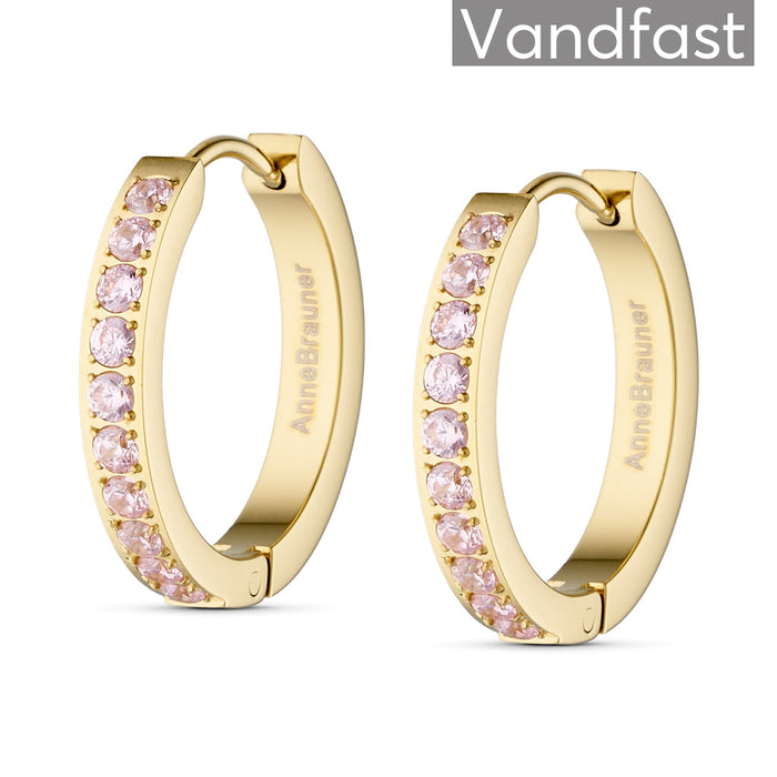 ANNEBRAUNER Creole Line Pink 20 mm 18K Guldbelagt - Ørering