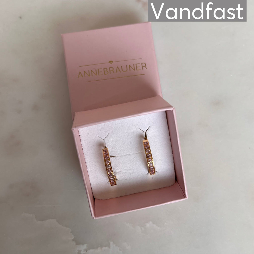 ANNEBRAUNER Creole Line Pink 20 mm 18K Guldbelagt - Ørering