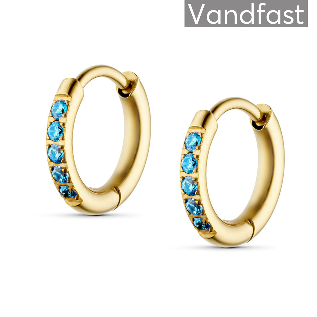 ANNEBRAUNER Creole Sparkle Blue 18K Guldbelagt 9 mm