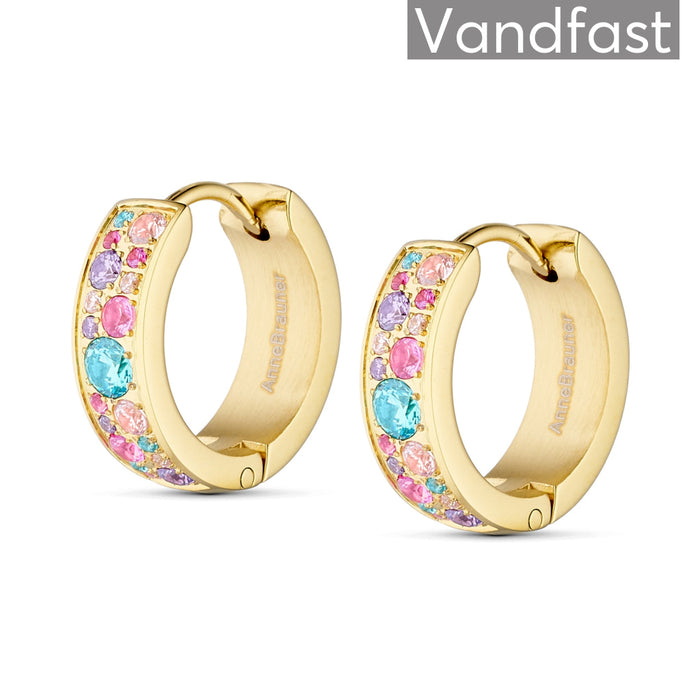 ANNEBRAUNER Creole Sparkling Pink/Violet 18K Guldbelagt - Ørering