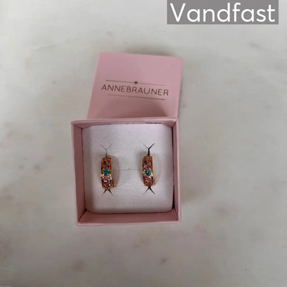 ANNEBRAUNER Creole Sparkling Pink/Violet 18K Guldbelagt - Ørering