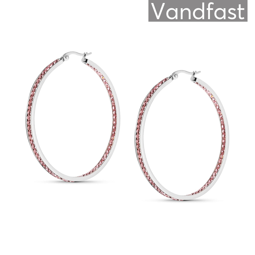 ANNEBRAUNER Creole Thin Big Pink Øreringe