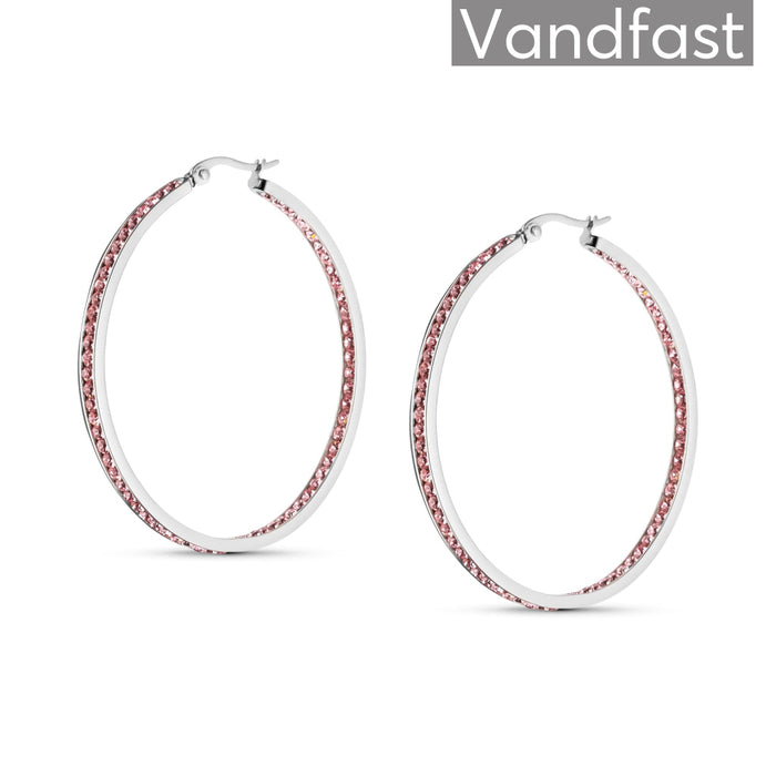 ANNEBRAUNER Creole Thin Big Pink Øreringe