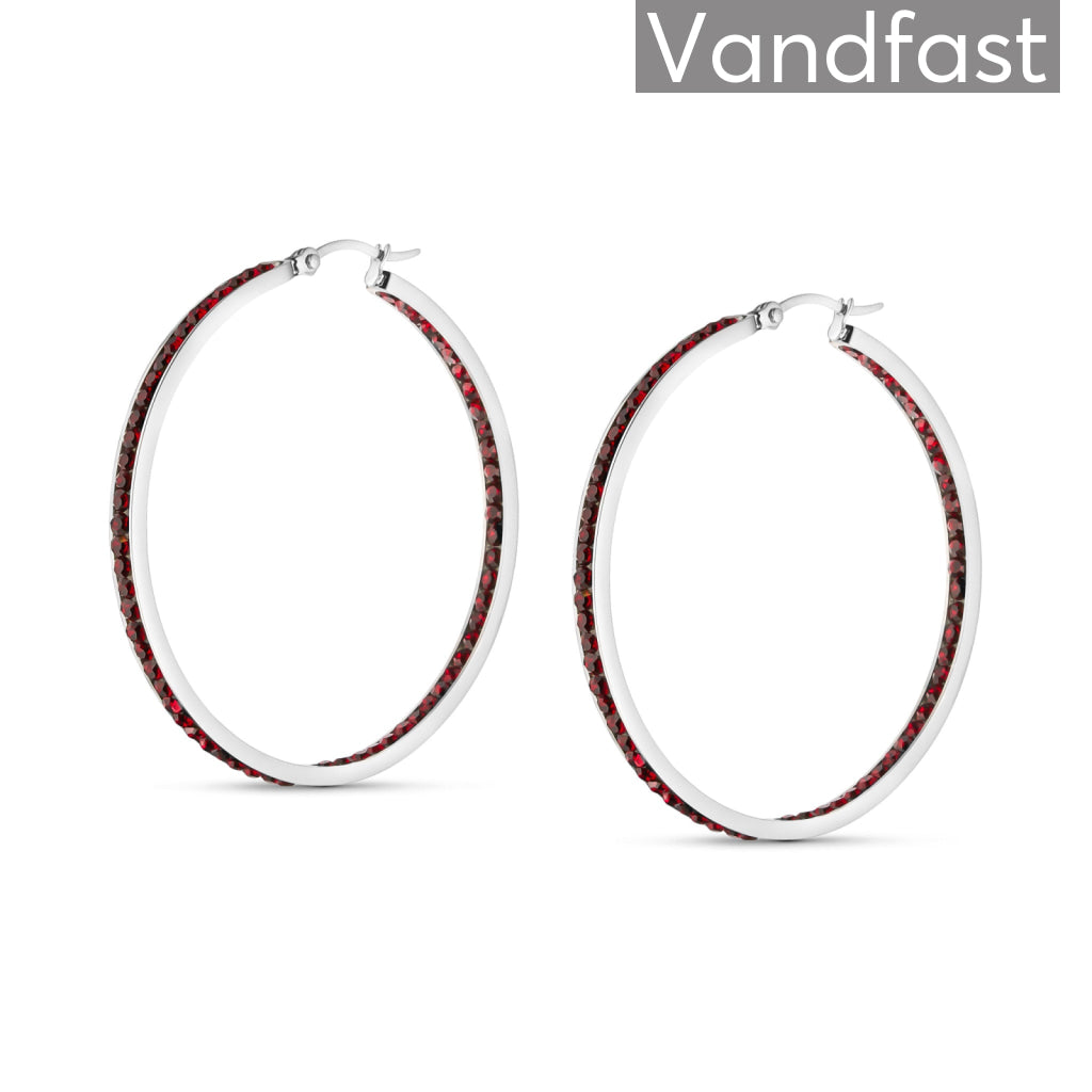 ANNEBRAUNER Creole Thin Big Red Øreringe