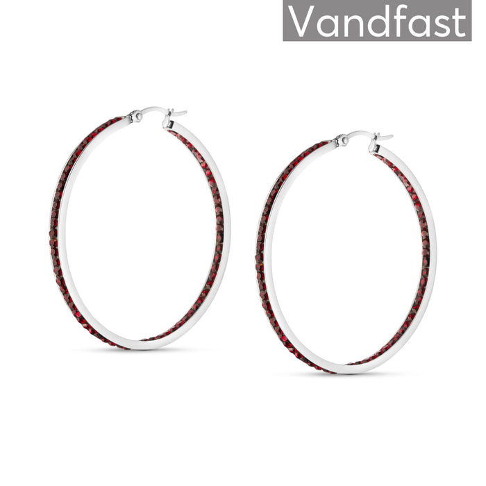 ANNEBRAUNER Creole Thin Big Red Øreringe