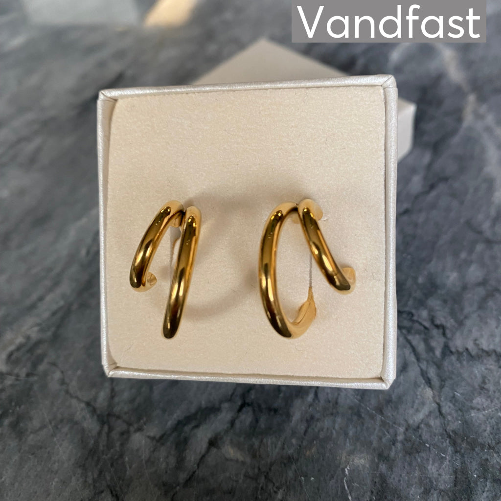 ANNEBRAUNER Double Loop Øreringe 18K Gulebelagt