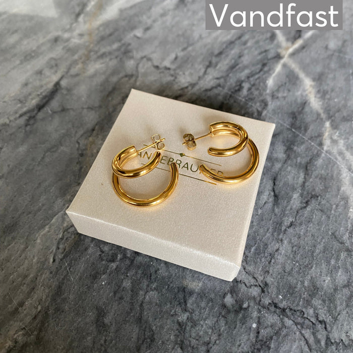ANNEBRAUNER Double Loop Øreringe 18K Gulebelagt