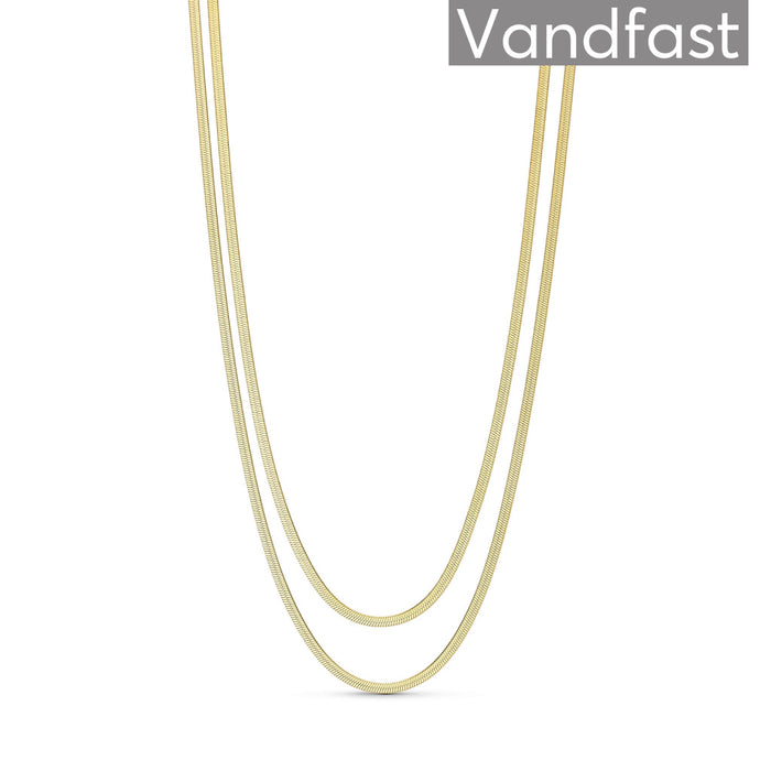 ANNEBRAUNER Double Snake Halskæde 18K Guldbelagt