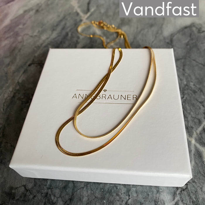ANNEBRAUNER Double Snake Halskæde 18K Guldbelagt