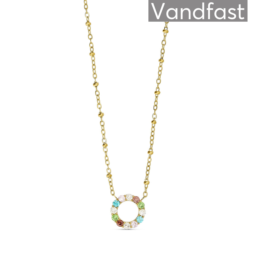 ANNEBRAUNER Dreamy Multicolor Circle Halskæde 18K Guldbelagt - Halskæde