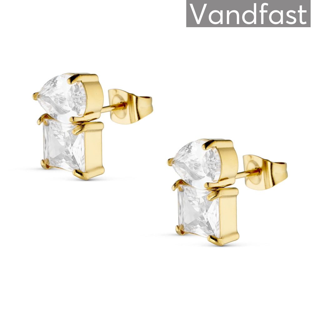 ANNEBRAUNER Drop Square Ørestikker 18K Guldbelagt - Ørering