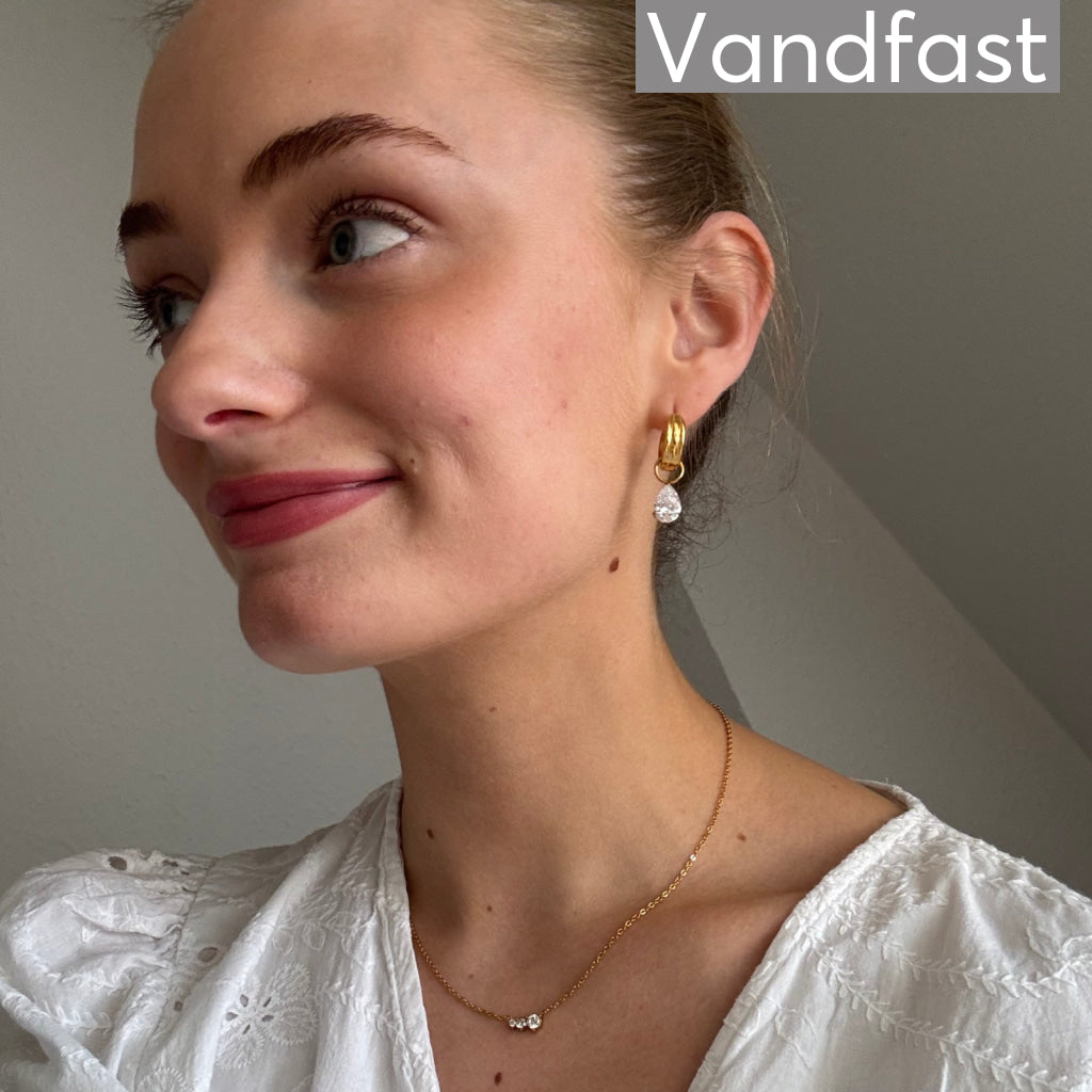 ANNEBRAUNER Drops Hoop Øreringe 18K Guldbelagt - Ørering