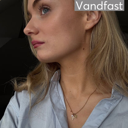 ANNEBRAUNER Elegant Zirconia Cross Halskæde 18K Guldbelagt - Halskæde