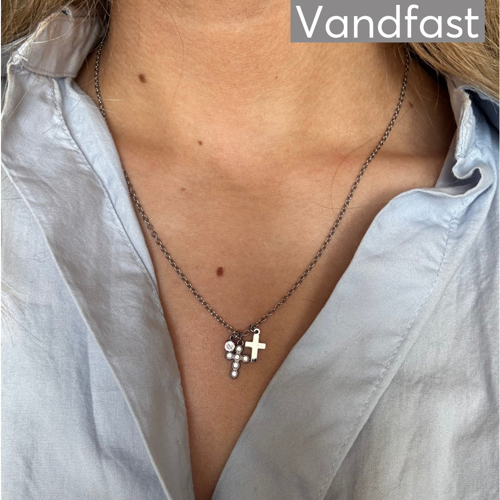 ANNEBRAUNER Elegant Zirconia Cross Halskæde - Halskæde