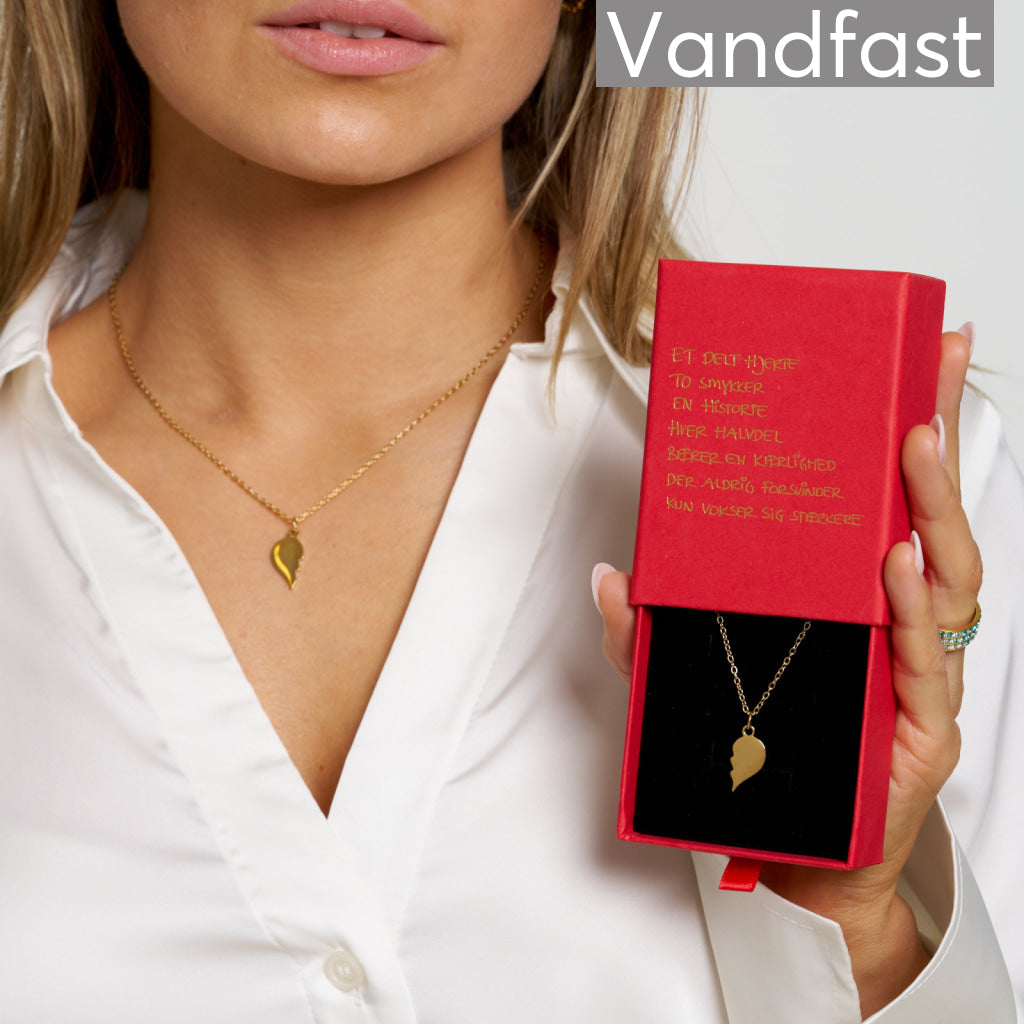 ANNEBRAUNER Et Delt Hjerte Halskæde 18K Guldbelagt