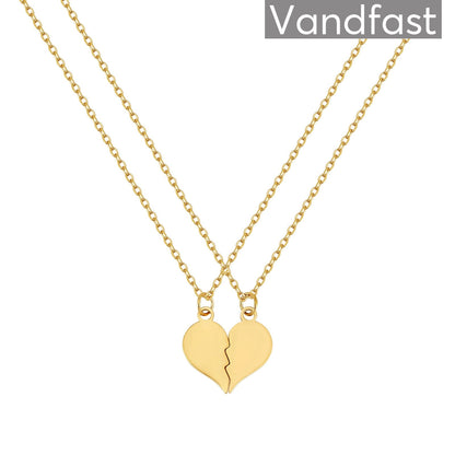 ANNEBRAUNER Et Delt Hjerte Halskæde