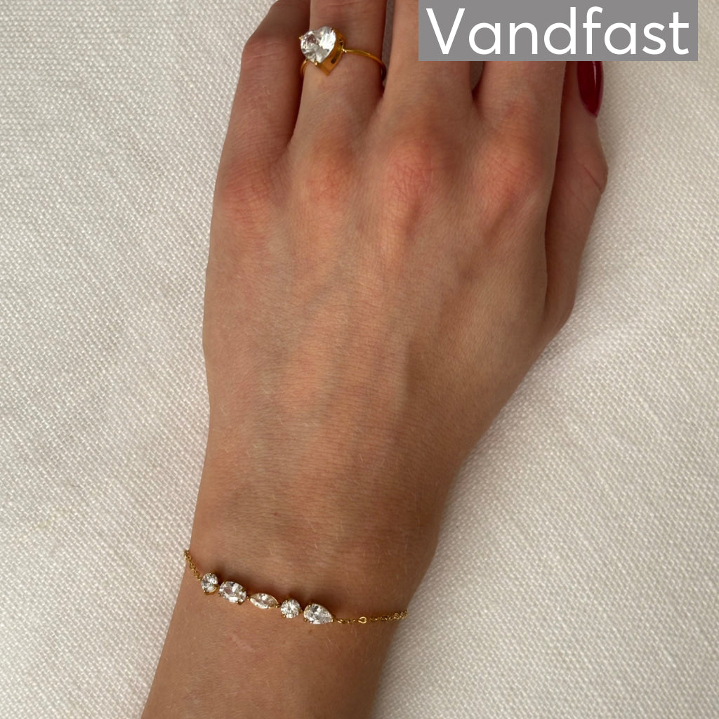ANNEBRAUNER Five Zirconia Armbånd 18K Guldbelagt - Armbånd