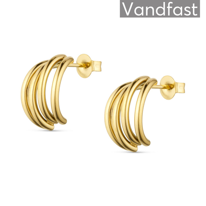 ANNEBRAUNER Four Creole Small Øreringe 18K Guldbelagt