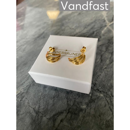 ANNEBRAUNER Four Creole Small Øreringe 18K Guldbelagt