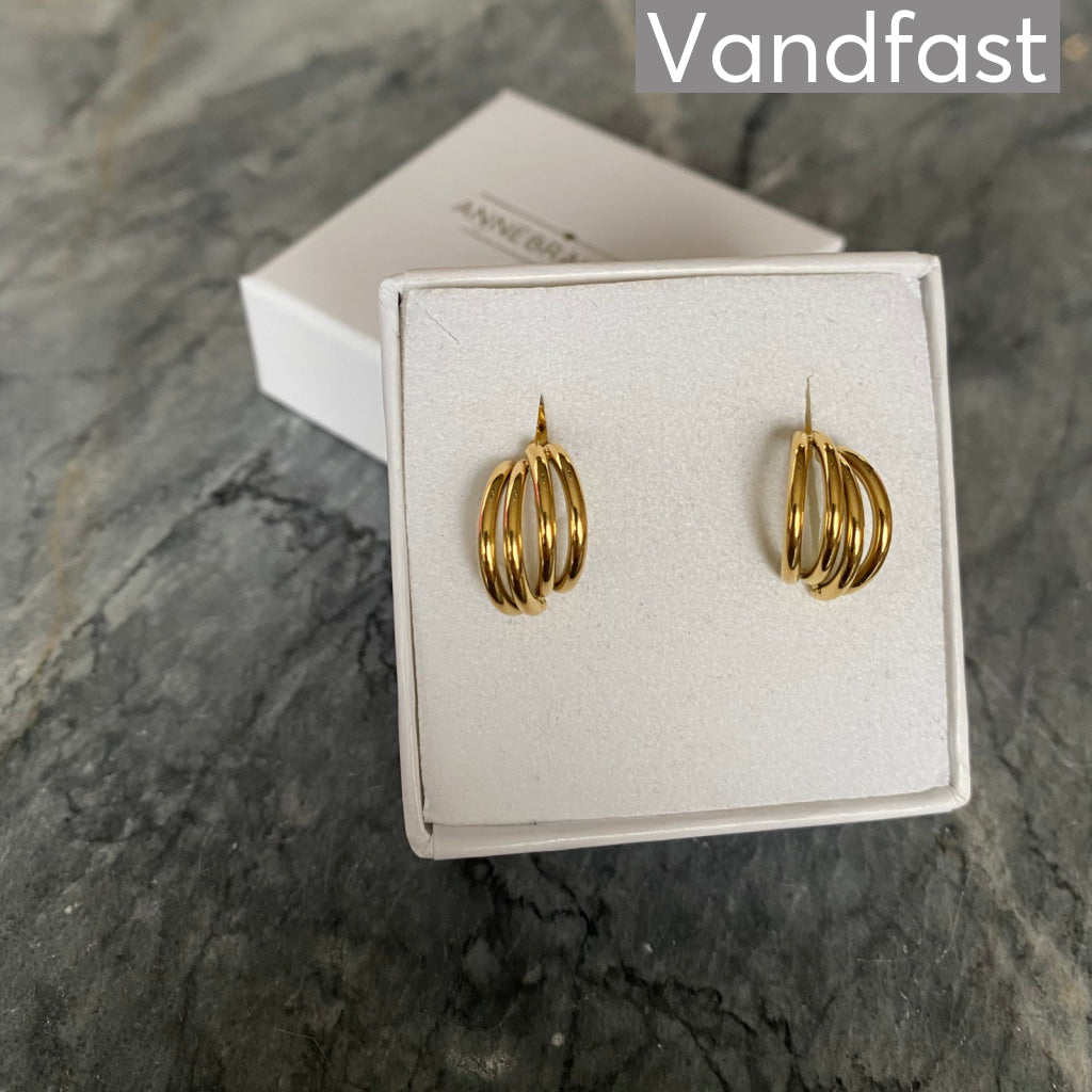 ANNEBRAUNER Four Creole Small Øreringe 18K Guldbelagt