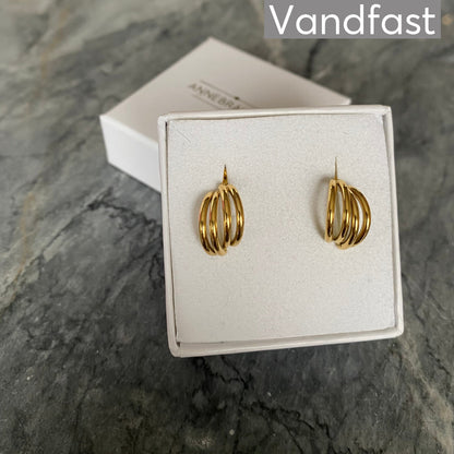 ANNEBRAUNER Four Creole Small Øreringe 18K Guldbelagt