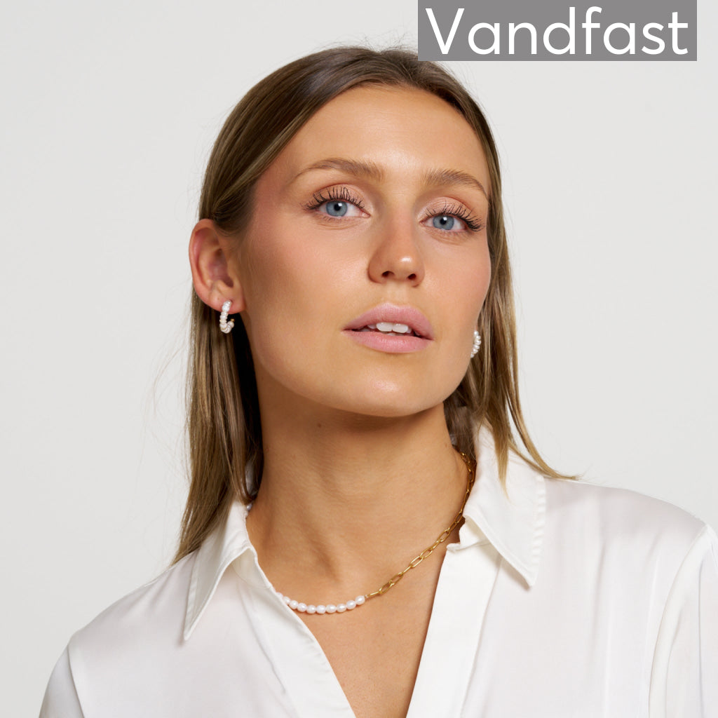 ANNEBRAUNER Freshwater Pearl Hoops Øreringe 18K Guldbelagt