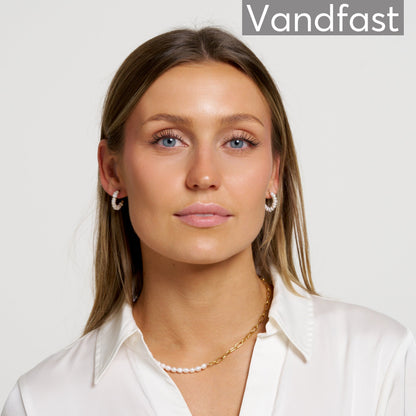 ANNEBRAUNER Freshwater Pearl Hoops Øreringe 18K Guldbelagt