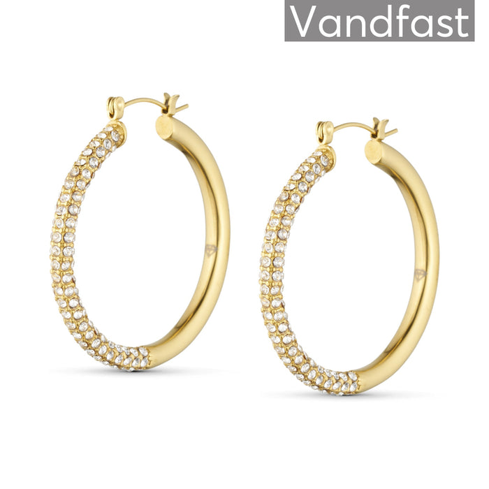 ANNEBRAUNER Half Mega Big Sparkling Party Øreringe 18K Guldbelagt