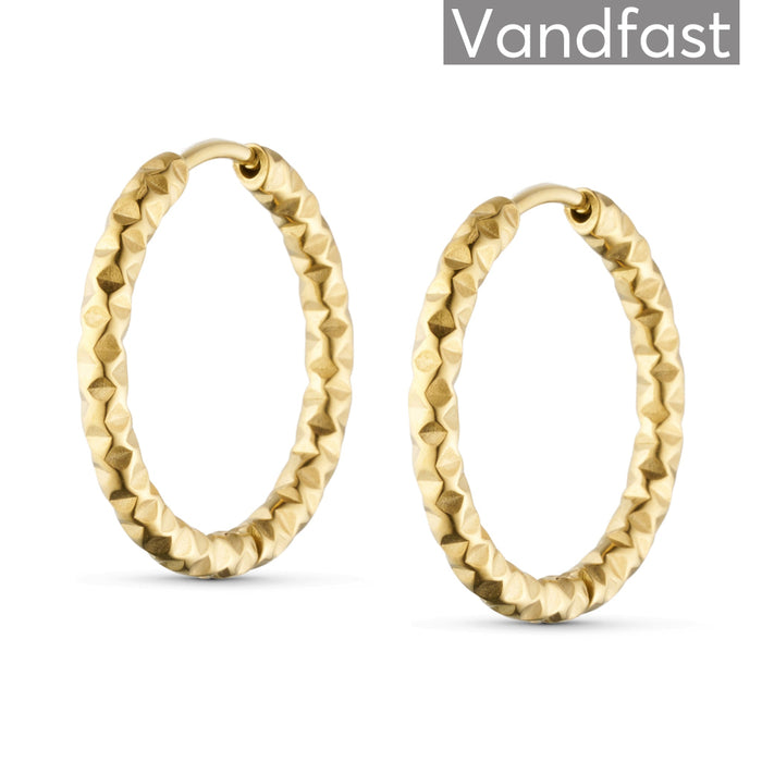ANNEBRAUNER Hammered Creole 22 mm Øreringe 18K Guldbelagt