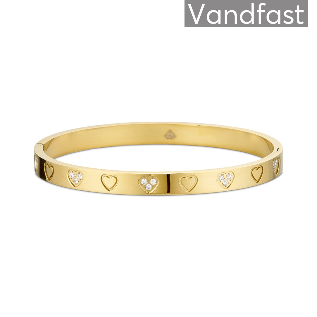 ANNEBRAUNER Heart Bangle Armbånd 18K Guldbelagt - Armbånd