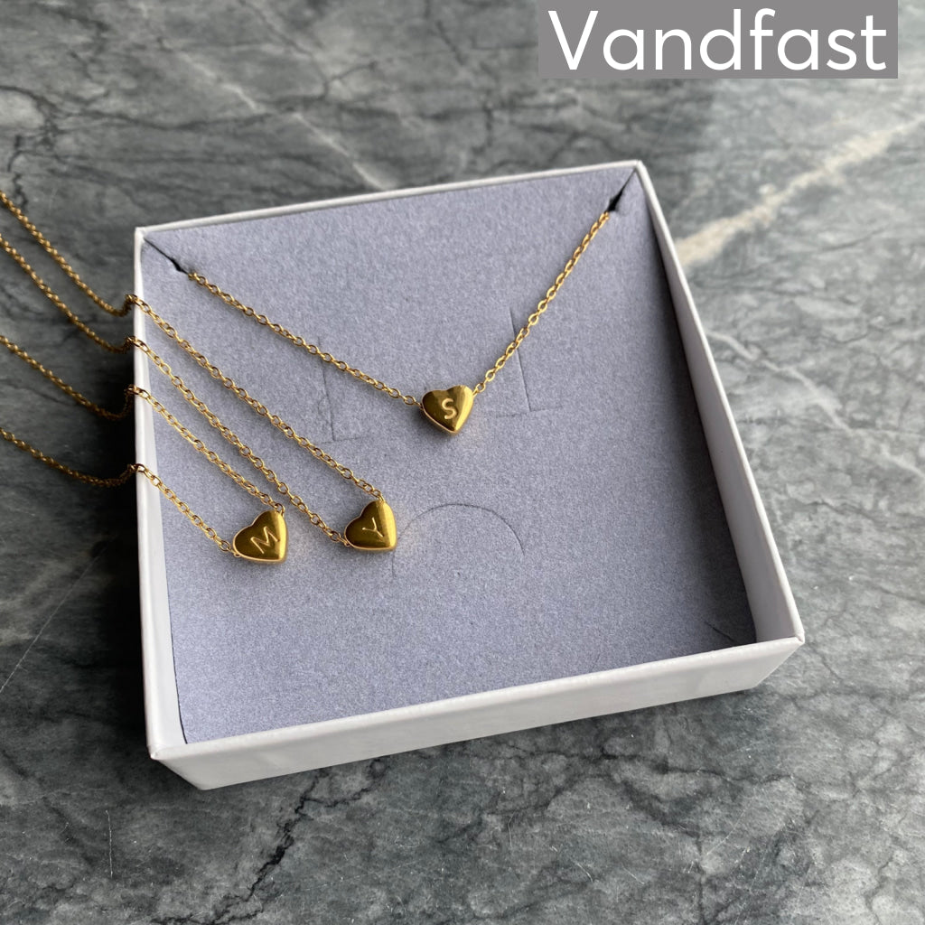 ANNEBRAUNER Heart Letter Halskæde 18k Guldbelagt