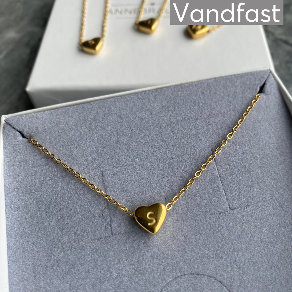 ANNEBRAUNER Heart Letter Halskæde 18k Guldbelagt